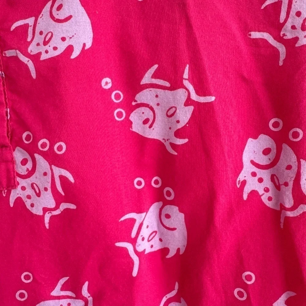 Three Islands Fish Block Print Tunic Dress Girls XL